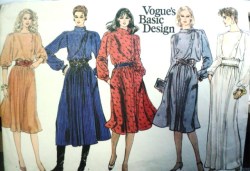 1022 VOGUE BLOUSON ASYMMETRIC FLARE DRESS LENGTHS PATTERN 10 OR 12